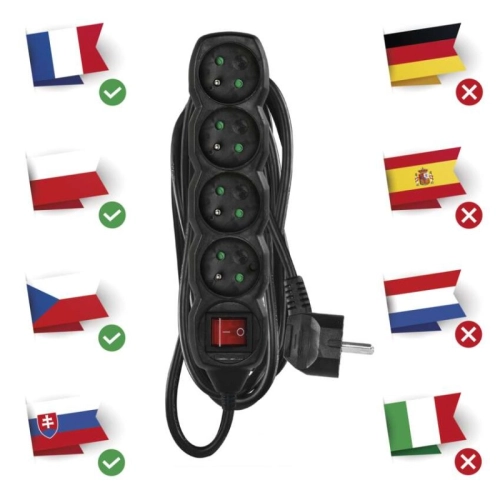 Prodlužovací kabel EMOS 5m/4zásuvky s vypínačem černá PC1415 1902340500 (obrázek 5)