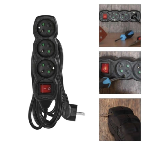 Prodlužovací kabel EMOS 5m/3zásuvky s vypínačem černá PC1315 1902330500 (obrázek 3)
