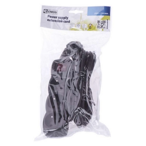 Prodlužovací kabel EMOS 5m/3zásuvky s vypínačem černá PC1315 1902330500