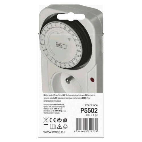 Časovač mechanická spínací zásuvka TS-MD3 EMOS P5502 (obrázek 9)