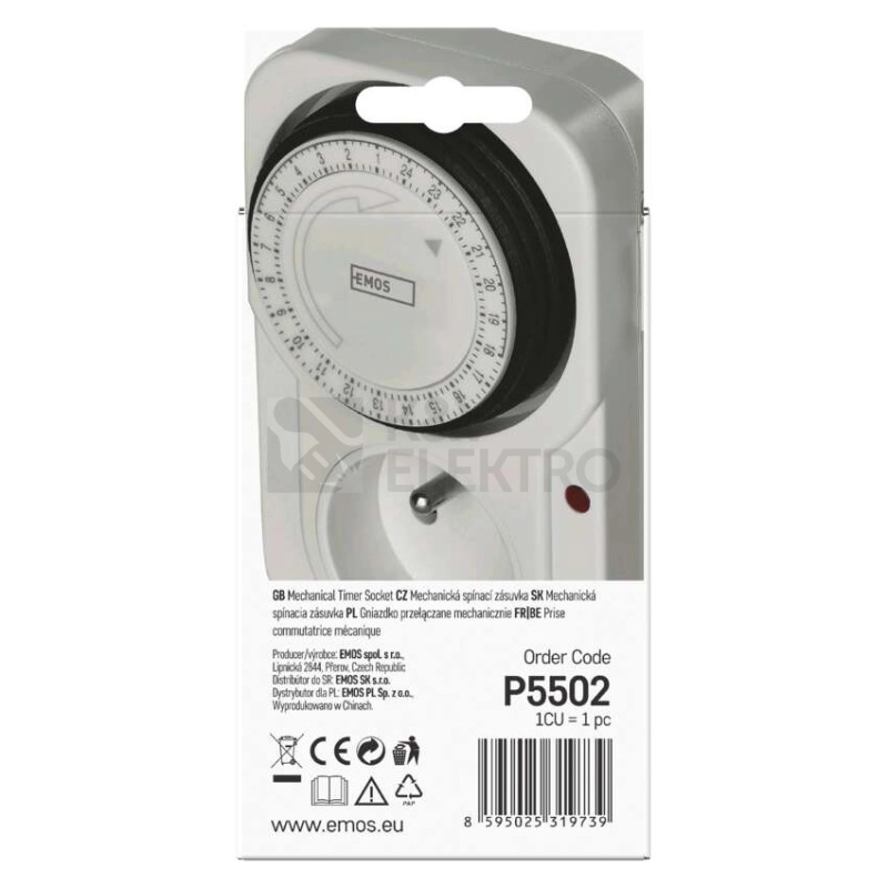 Obrázek produktu Časovač mechanická spínací zásuvka TS-MD3 EMOS P5502 8