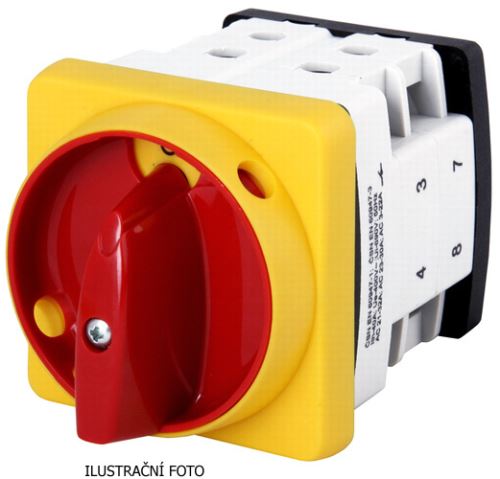 Vačkový spínač OBZOR VSN32 1103A8-V-NVZ2R/32A červená páčka 0/1