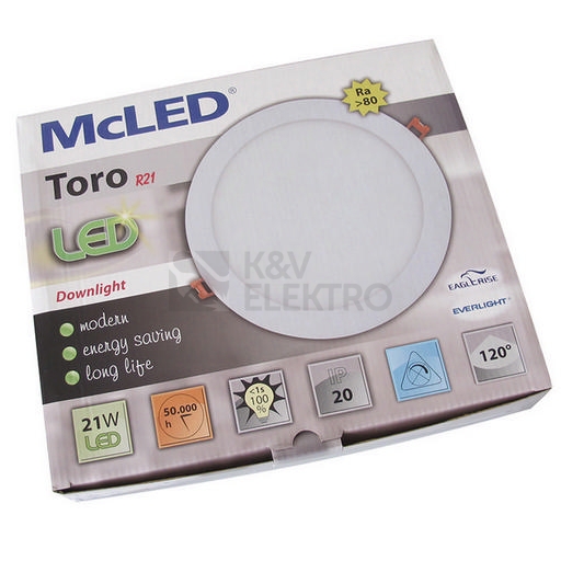 Obrázek produktu LED podhledové svítidlo McLED TORO R21 TR225-21W2700K-W-EN teplá bílá ML-412.016.33.0 1