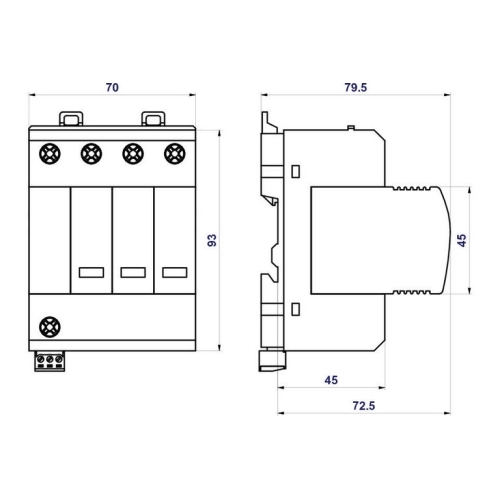 Svodič přepětí SPD typ 1+2 PIVM12,5-275 DS/3+1 Vseries