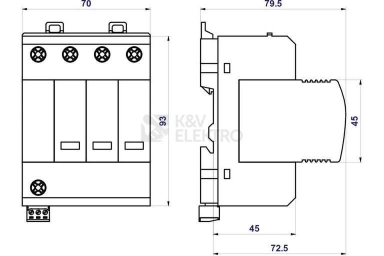 Obrázek produktu Svodič přepětí SPD typ 1+2 PIVM12,5-275 DS/3+1 Vseries 1