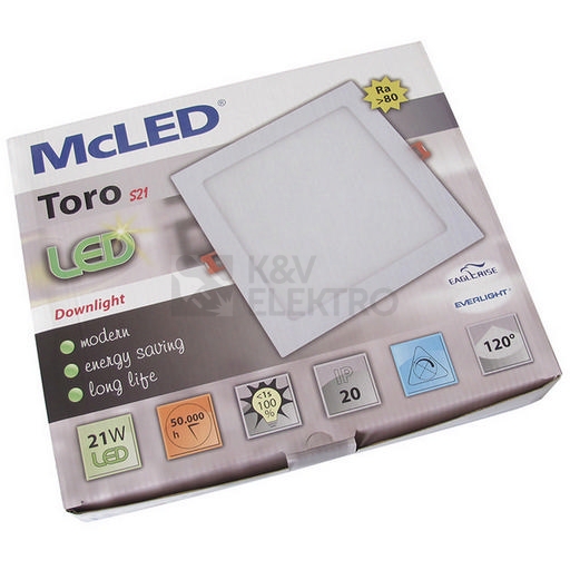 Obrázek produktu LED podhledové svítidlo McLED TORO S21 TS225-21W4000K-W-EN neutrální bílá ML-412.008.33.0 1