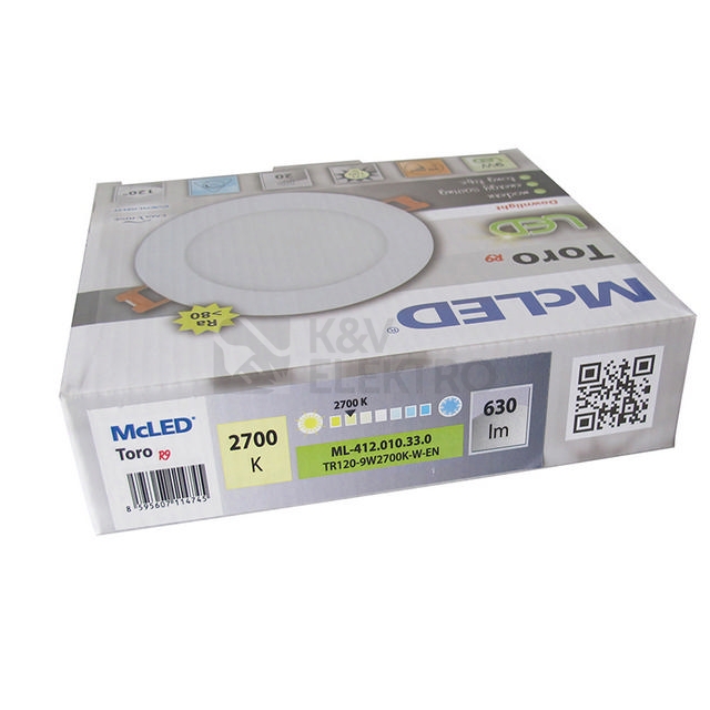 Obrázek produktu LED podhledové svítidlo McLED TORO R9 TR120-9W2700K-W-EN teplá bílá ML-412.010.33.0 3
