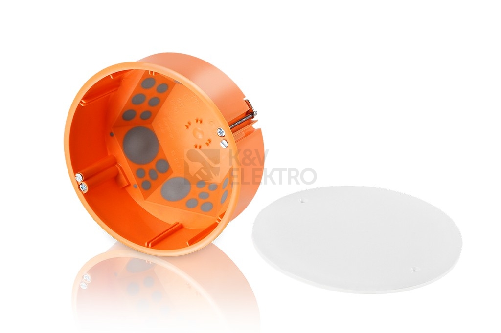 Obrázek produktu Krabice do sádrokartonu F-tronic E816 120mm oranžová rozbočovací 0