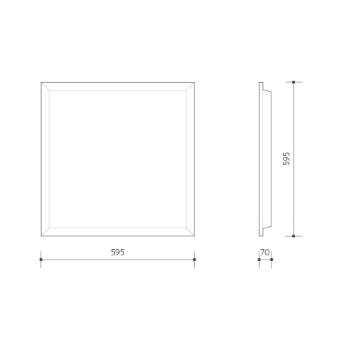 LED panel hranatý vestavný čtvercový 50W neutrální Panlux PN22300001 (obrázek 5)