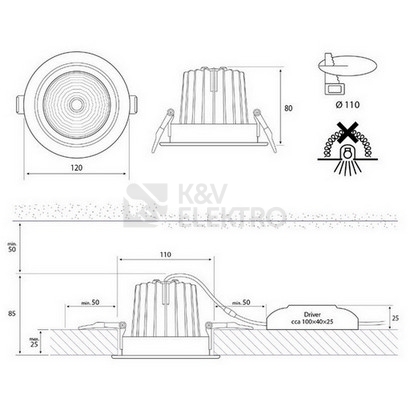 Obrázek produktu Podhledové LED svítidlo Sima 16 16W 4000K ML-412.032.33.0 9