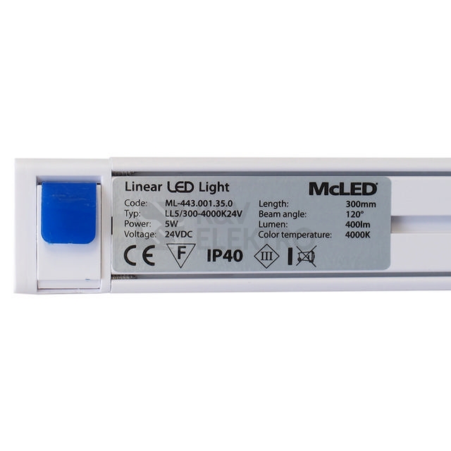 Obrázek produktu  LED svítidlo McLED 5W 4000K neutrální bílá LL5/300-4000K24V délka 303mm ML-443.001.35.0 8