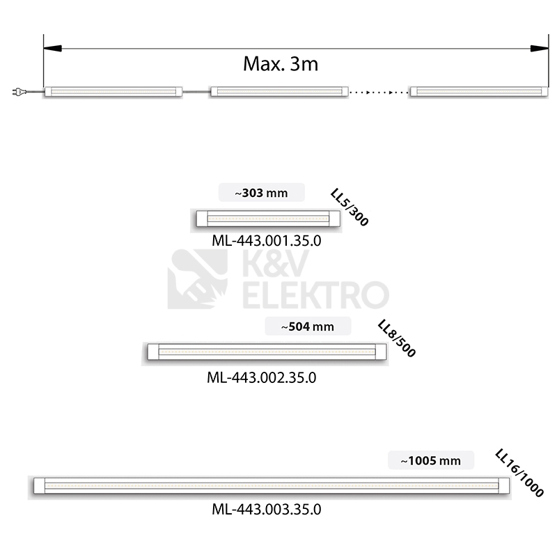 Obrázek produktu  LED svítidlo McLED 5W 4000K neutrální bílá LL5/300-4000K24V délka 303mm ML-443.001.35.0 11
