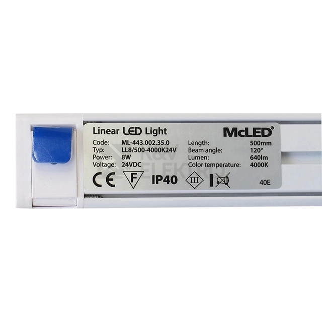 Obrázek produktu LED svítidlo lineární McLED 8W 500mm 4000K neutrální bílá 24V ML-443.002.35.0 3