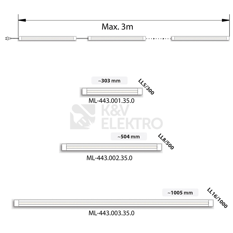 Obrázek produktu LED svítidlo McLED 16W 4000K neutrální bílá 24V délka 1005mm ML-443.003.35.0 7