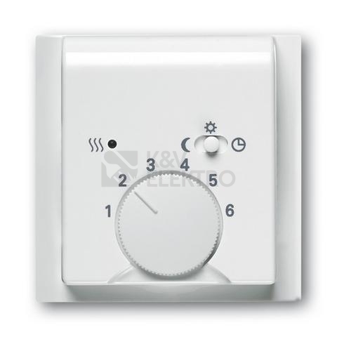 Obrázek produktu ABB Impuls kryt termostatu prostorového, s otočným ovládáním alpská bílá 1710-0-3577 (2CKA001710A3577) 0