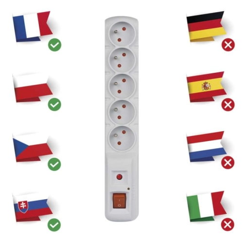Prodlužovací kabel EMOS P53874 s přepěťovou ochranou 3m/5zásuvek šedá 1909050302 (obrázek 3)