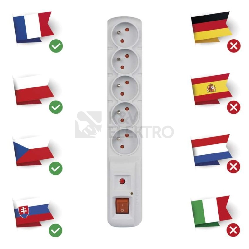 Obrázek produktu Prodlužovací kabel EMOS P53874 s přepěťovou ochranou 3m/5zásuvek šedá 1909050302 2