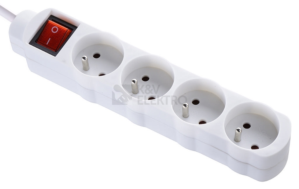 Obrázek produktu Prodlužovací kabel Bachmann 2m/4zásuvky 3x1,0 s vypínačem bílá 0