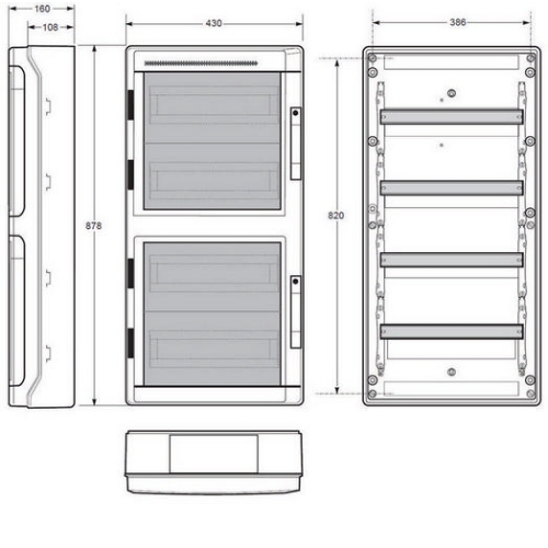 Rozvodnice na omítku Famatel průhledné dveře 72M IP65 39072