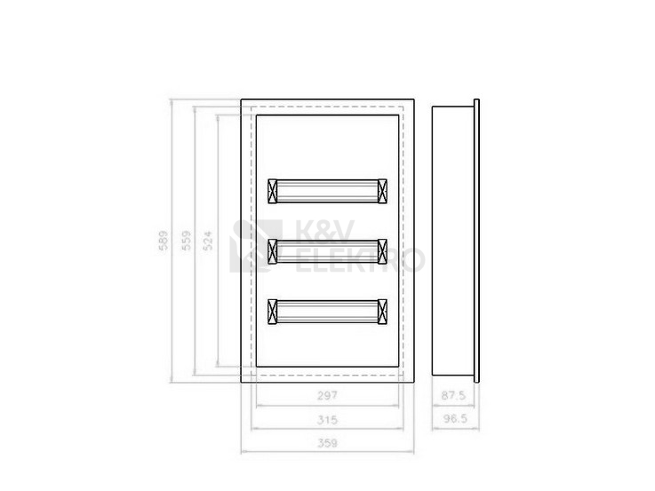 Obrázek produktu Rozvodnice pod omítku EATON KLV-36UPS-F /KLV-U-3/42-F/ 178818 2