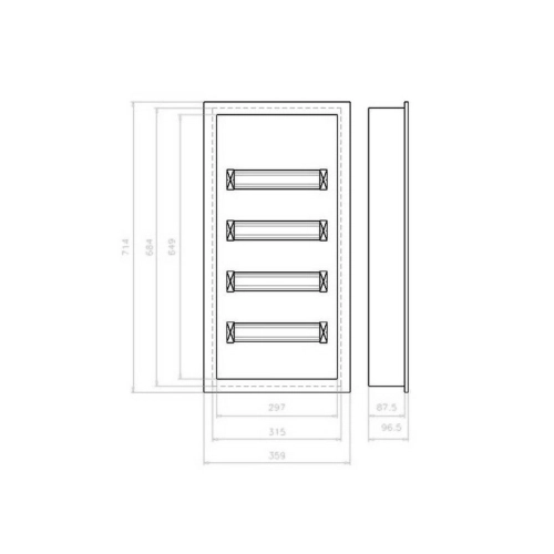 Rozvodnice pod omítku EATON KLV-48UPS-F /KLV-U-4/56-F/ 178820 (obrázek 3)