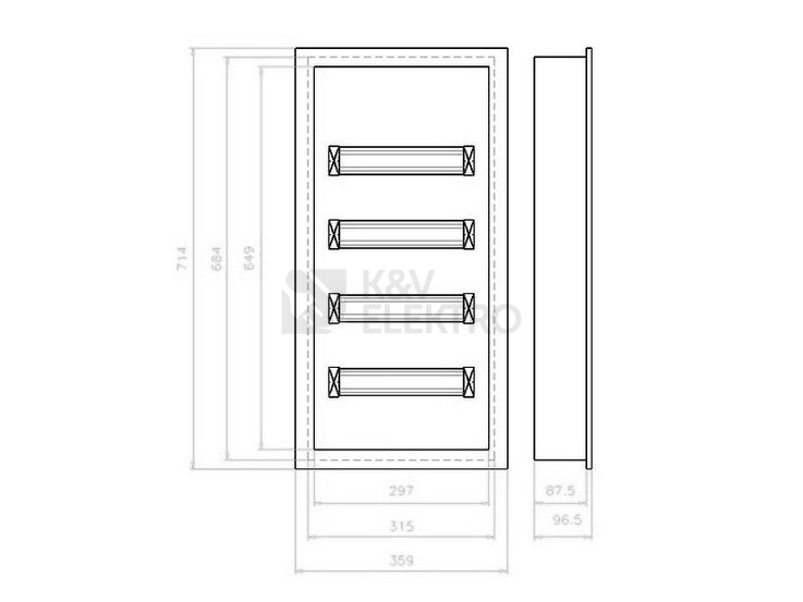 Obrázek produktu Rozvodnice pod omítku EATON KLV-48UPS-F /KLV-U-4/56-F/ 178820 2