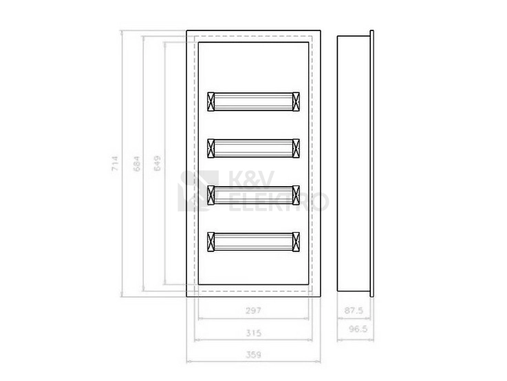 Obrázek produktu Rozvodnice pod omítku EATON KLV-48UPS-F /KLV-U-4/56-F/ 178820 2