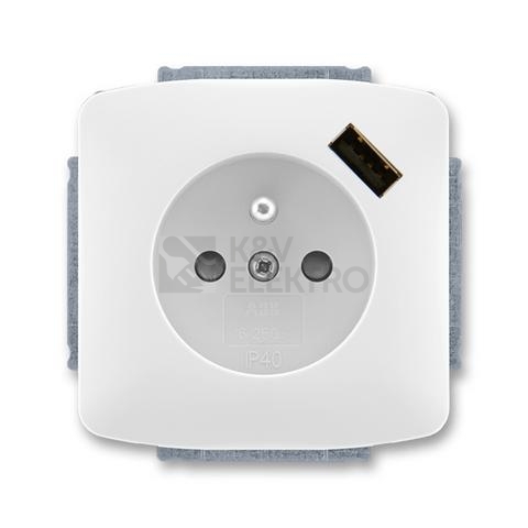 Obrázek produktu ABB Tango zásuvka bílá 5569A-A02357 B s USB nabíjením 0