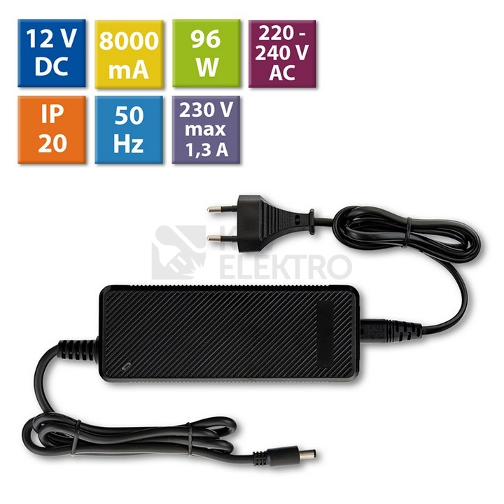 Obrázek produktu LED napájecí zdroj McLED 12VDC 8A 96W ML-732.068.11.0 souosý konektor 5,5mm 1