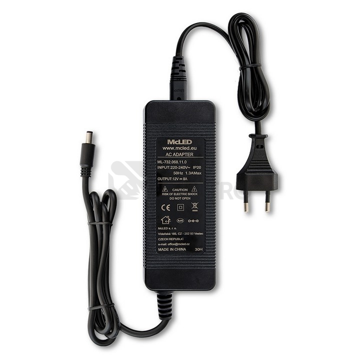 Obrázek produktu LED napájecí zdroj McLED 12VDC 8A 96W ML-732.068.11.0 souosý konektor 5,5mm 2