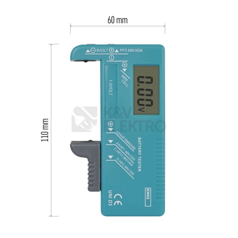 Obrázek produktu Univerzální tester baterií EMOS N0322 3