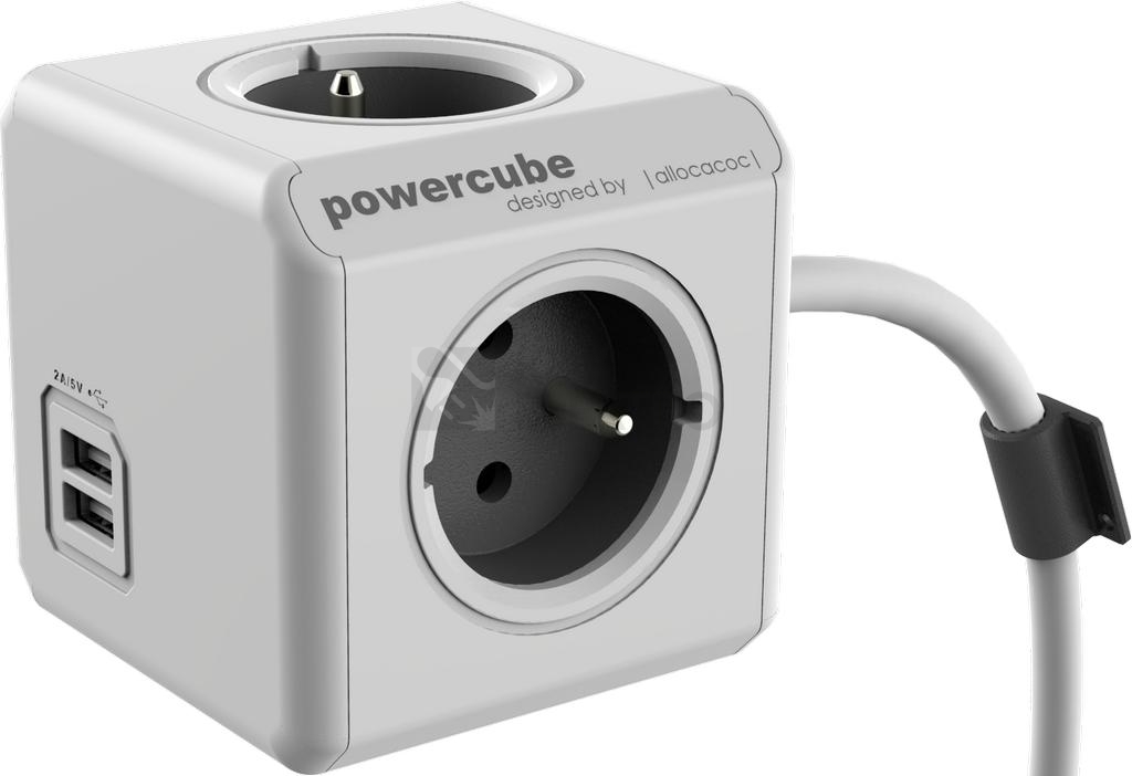 Obrázek produktu POWERCUBE EXTENDED USB 4X230V + USB + 1,5m prodlužovací kabel šedá 0