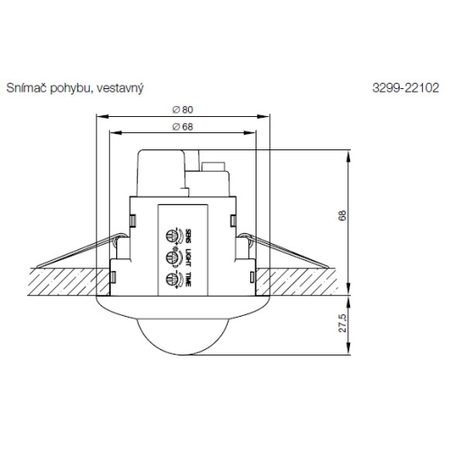 ABB pohybové čidlo 3299-22102 vestavné bílá