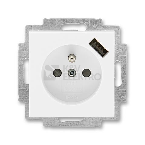 Obrázek produktu ABB Levit zásuvka bílá/bílá 5569H-A02357 03 s USB nabíjením 0