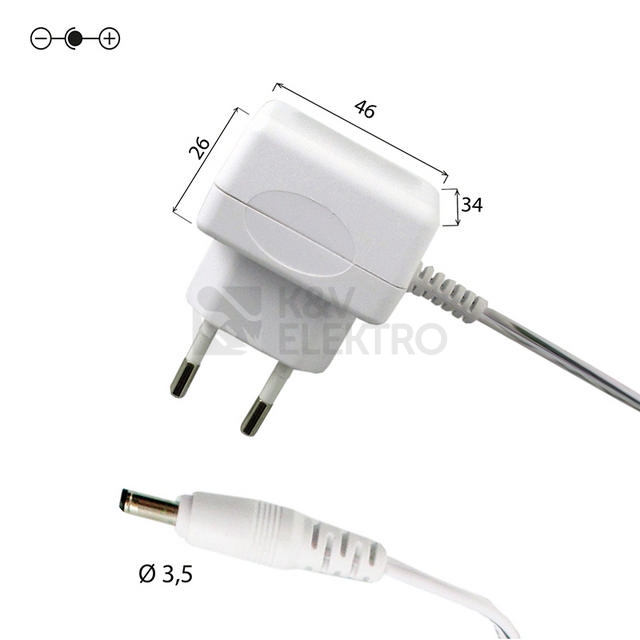 Obrázek produktu Napájecí zdroj McLED 24VDC 6W 250mA souosý konektor 3,5mm ML-443.031.35.0 1