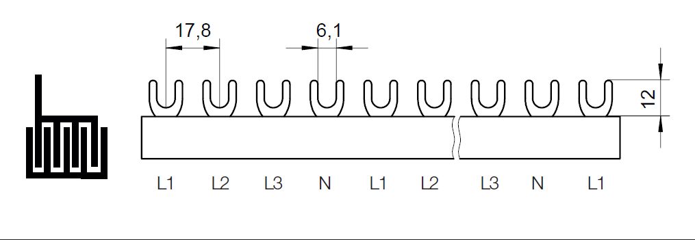 Propojovací lišta Eleman G-4L-1000/10 1000376
