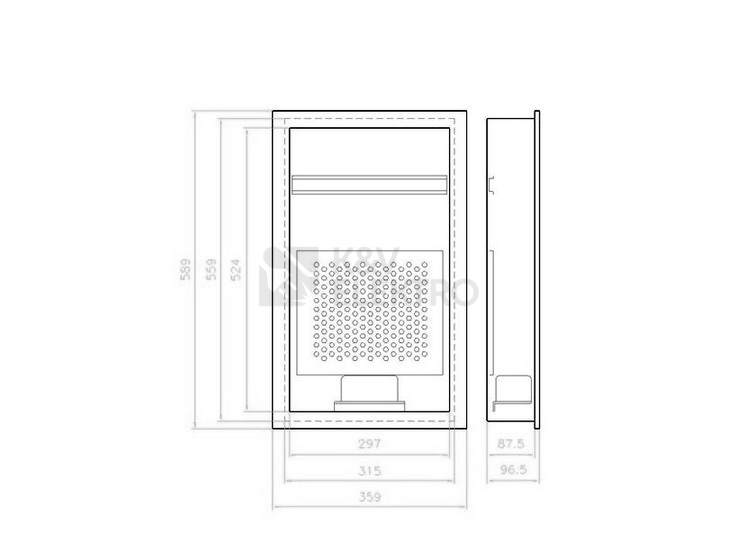 Obrázek produktu Multimediální rozvodnice pod omítku EATON KLV-36UPM-F bílé plechové dveře s perforací 178830 3