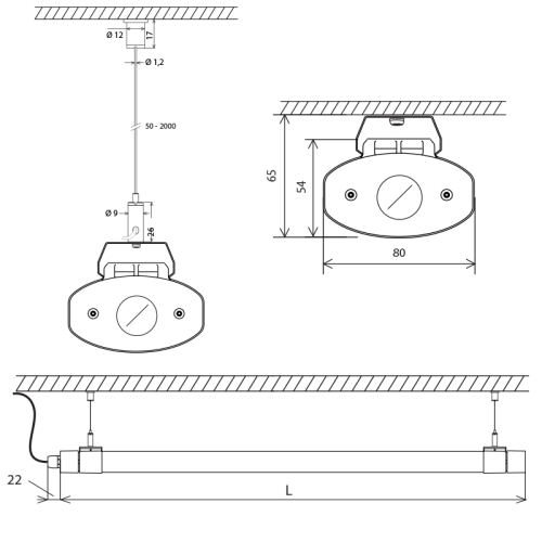 LED svítidlo McLED COMET D1200 50W 4000K neutrální bílá IP67 ML-414.012.36.0