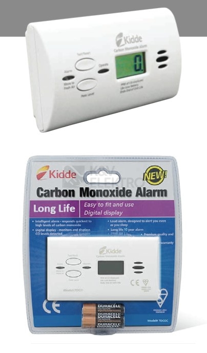 Obrázek produktu Detektor oxidu uhelnatého Kidde 7DCO 30-300ppm 0