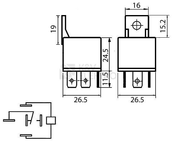 Obrázek produktu Automobilové relé 12V 30A NVF4-2CZ30aDC12V 1xCO 1