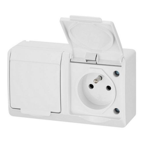 Dvojzásuvka IP44 Famatel Galatea bílá 5322-02