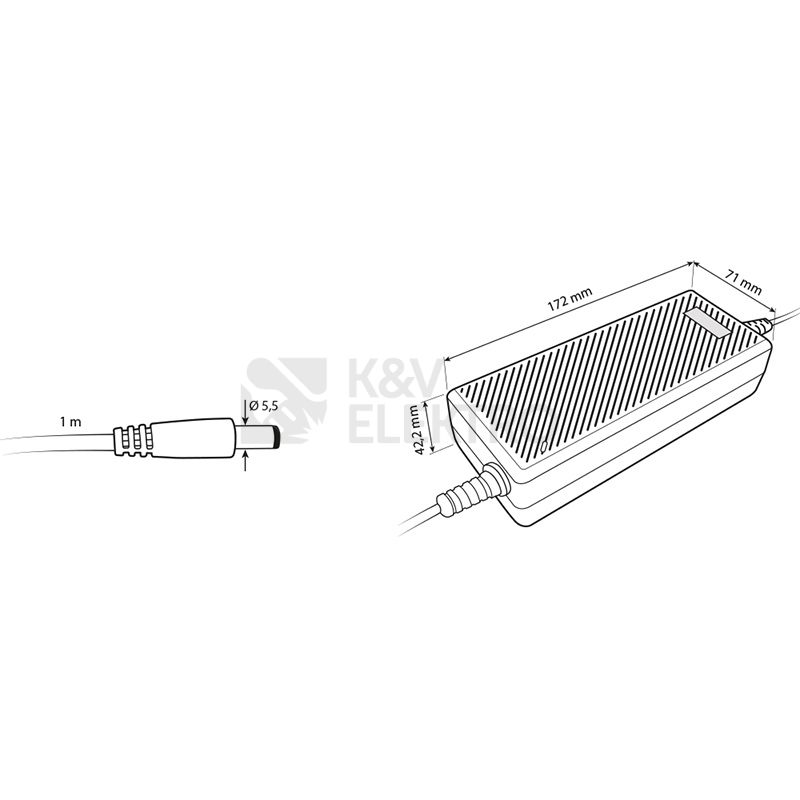 Obrázek produktu  LED napájecí zdroj McLED 12VDC 10A 120W ML-732.069.11.0 souosý konektor 5,5mm 5