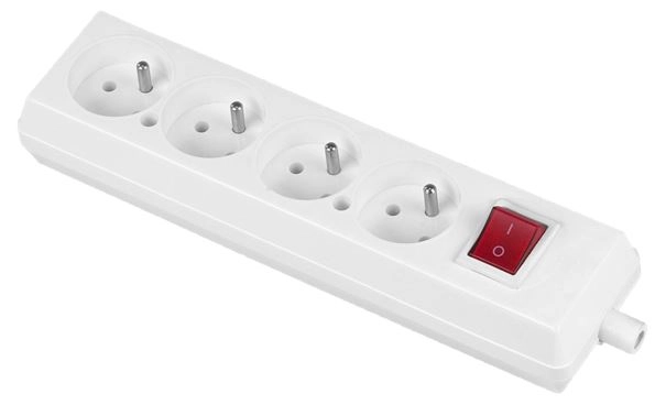 Čtyřzásuvka s vypínačem JONEX GN-470WS bílá 16A