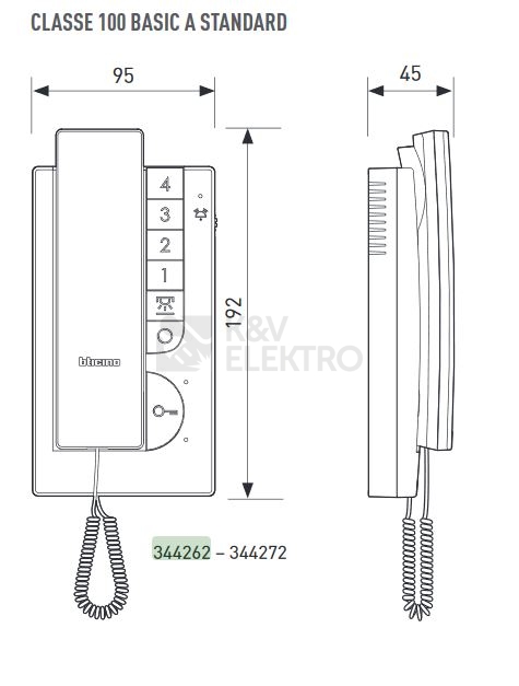 Obrázek produktu  Domovní telefon Bticino 344262 CLASSE 100A12C 2