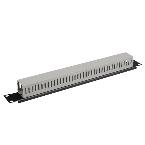 Vyvazovací panel 1U 19" s plastovým kanálem Solarix VP-03-1-PK-B