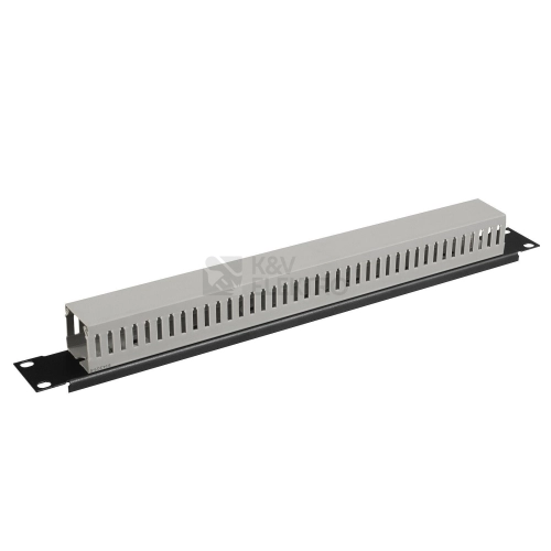 Vyvazovací panel 1U 19" s plastovým kanálem Solarix VP-03-1-PK-B