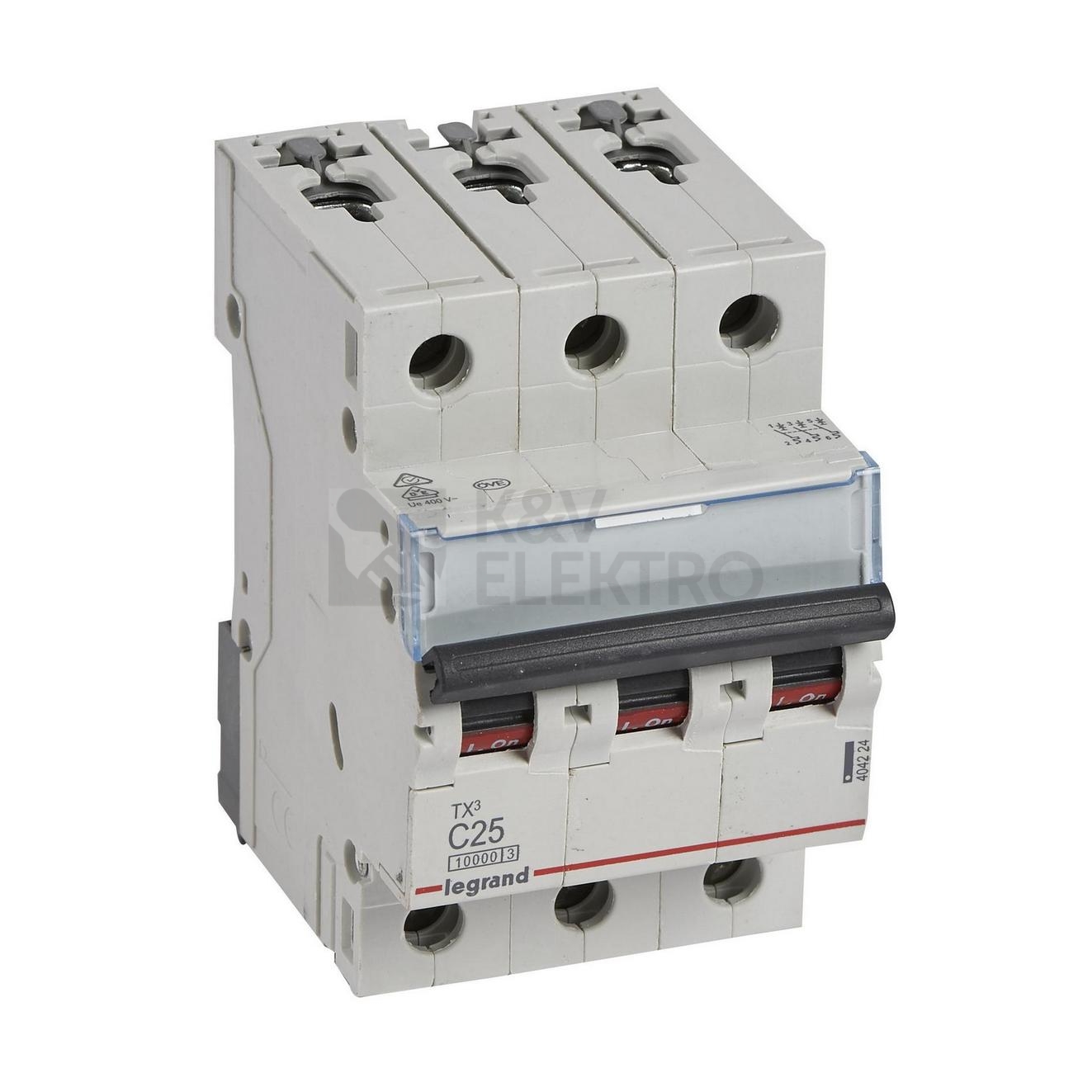 Obrázek produktu Jistič Legrand TX3 3P C25 10kA 404224 0