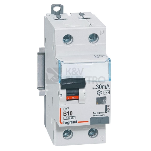 Proudový chránič s jističem Legrand DX3 1P+N B10 30mA AC 10kA 410971