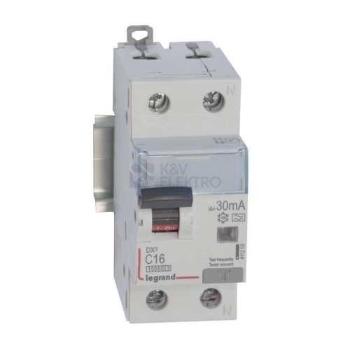 Proudový chránič s jističem Legrand DX3 1P+N C16 30mA A 10kA 411296