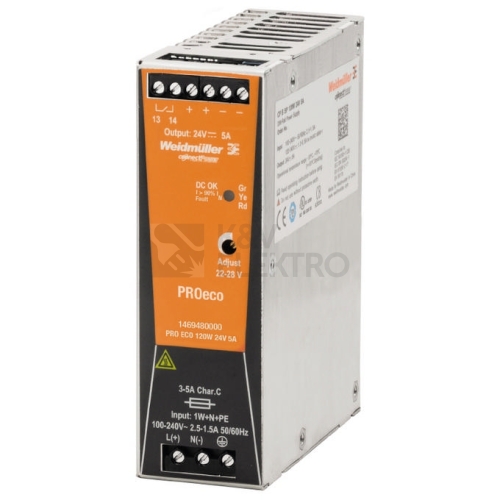 Spínaný napájecí zdroj Weidmüller PROeco 120W 24V 5A 1469480000